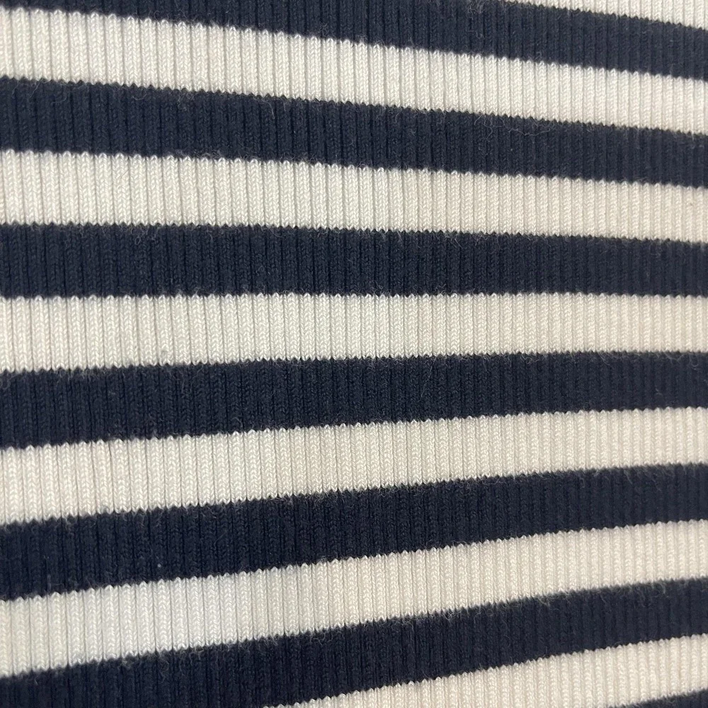 Michael Michael Kors‎ Sweater Womens Medium Black White Ribbed Striped Crewneck